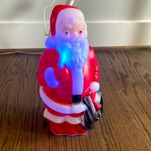 Vintage-inspired plastic Santa Claus - lights up blue